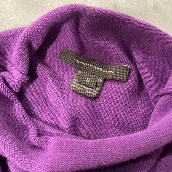 French Connection Size S Purple Rolled Mock Neck Long Sleeve Pullover Sweater - Picture 10 of 11